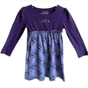 ** 2 for $20** Girls size 4 purple and plaid dress.